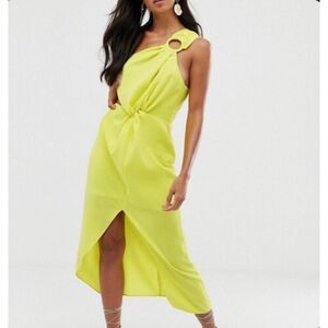 ASOS Women’s One Shoulder Cut-Out Asymmetrical High Slit Dress Size 6